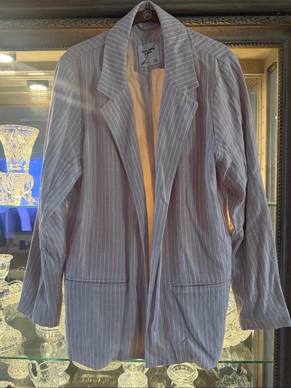 Abercrombie & Fitch Open Front Pinstripe Women's Blazer